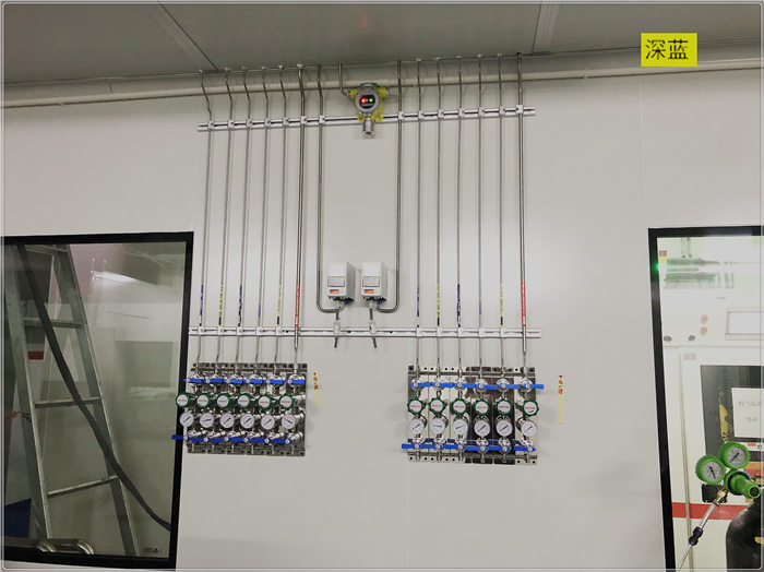 車間氬氣集中供氣系統(tǒng)：車間內(nèi)氬氣供氣管道施工